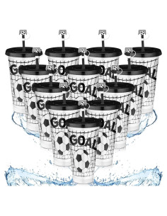 Set de 12 Vasos de Plástico para Fútbol Domensi 24oz