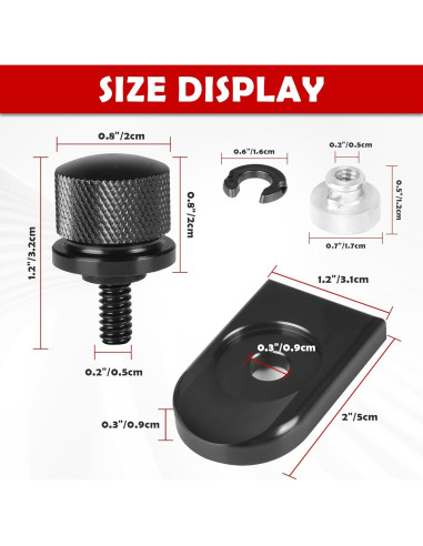 Kit Tornillo de Asiento Trasero BAKAFOH Negro para Harley 1996-2024