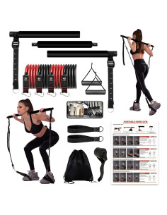 Kit de Barra de Pilates OSCILLATING SLIM con Bandas de Resistencia
