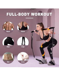 Kit de Barra de Pilates OSCILLATING SLIM con Bandas de Resistencia 2