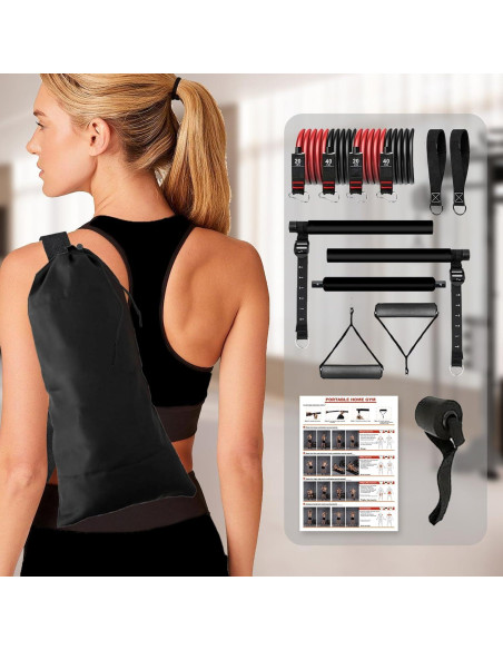 Kit de Barra de Pilates OSCILLATING SLIM con Bandas de Resistencia