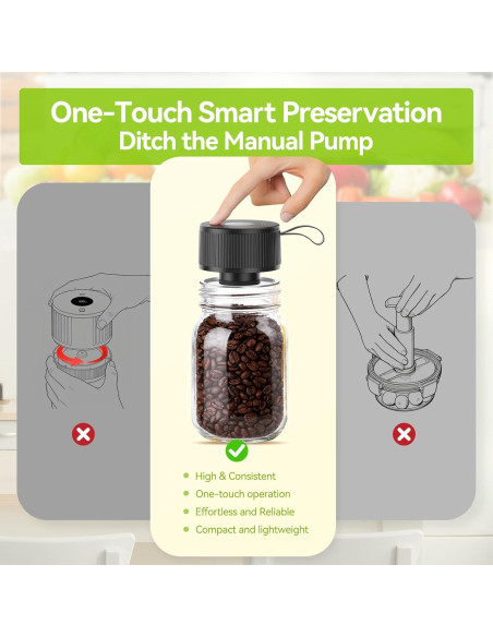 Kit de Sellador al Vacío Eléctrico para Frascos Mason - 3 en 1