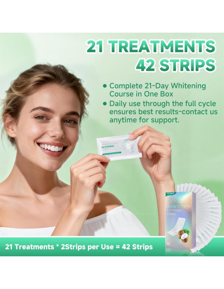 Tiras Blanqueadoras de Dientes Milumber para Sensibles - 42 Tiras