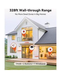 Sistema de Llamada Inteligente LORA CF106 - 1 Pulsera + 2 Botones 2