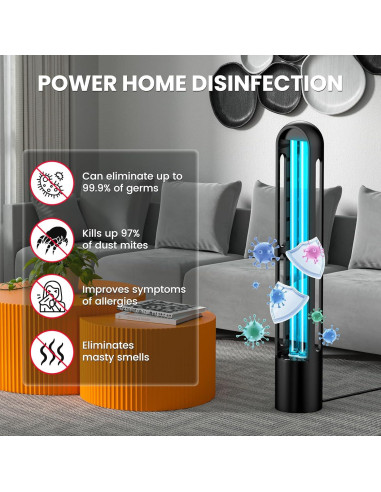 Lámpara UV Desinfectante ZETAWALE con Control Remoto 60 min