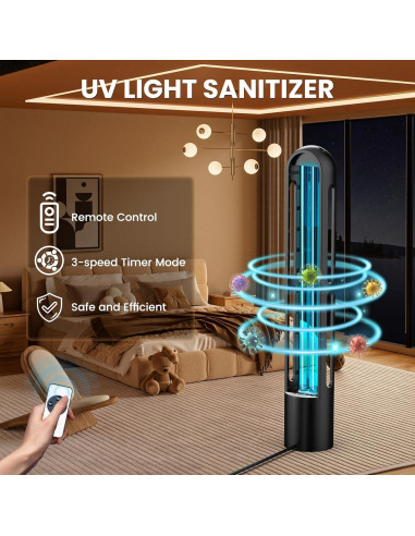 Lámpara UV Desinfectante ZETAWALE con Control Remoto 60 min