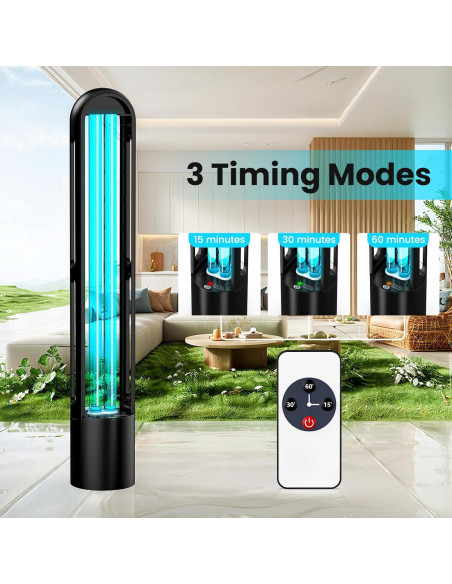 Lámpara UV Desinfectante ZETAWALE con Control Remoto 60 min