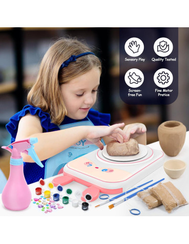 Kit de Rueda de Alfarería Skirfy para Niños 6-12 Años
