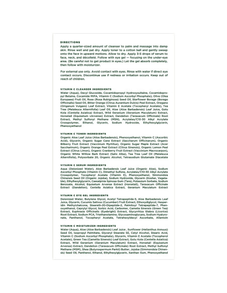 Conjunto de Cuidado Facial Tree of Life Vitamina C 5 Piezas