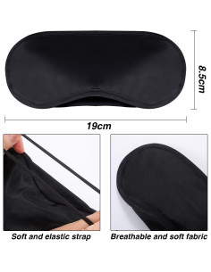 Mudder 12 Máscaras de Sueño Antifaz Negro con Almohadilla Nasal 2