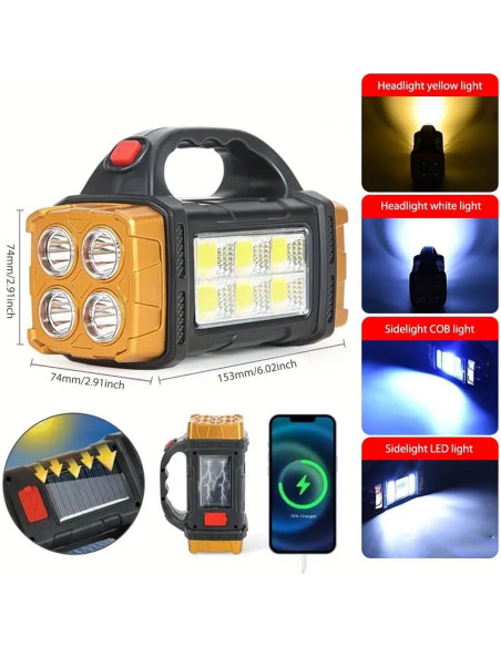 Linterna Solar LED IFTHFOUR LP-236263 Impermeable 204g