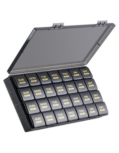 Organizador de Pastillas Mensual MODENGKONGJIAN Negro 28 Días