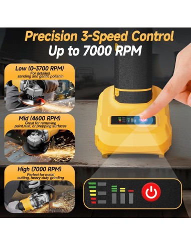 Amoladora Angular Inalámbrica Fledukten 20V 7000 RPM 4.5"