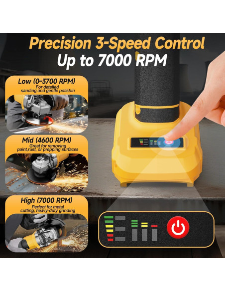 Amoladora Angular Inalámbrica Fledukten 20V 7000 RPM 4.5"