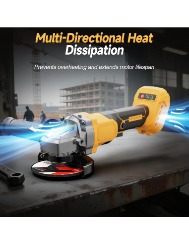 Amoladora Angular Inalámbrica Fledukten 20V 7000 RPM 4.5"