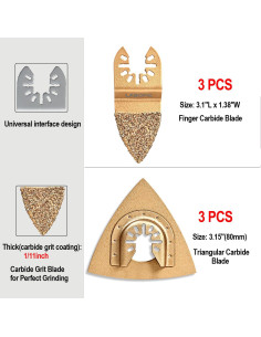 Conjunto de Hojas Oscilantes de Carburo LABOFiC 6 Pcs 2