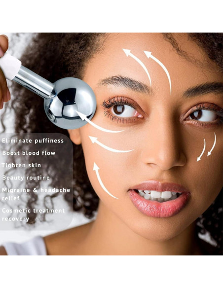 Rodillo de Hielo Facial Zminrn - Acero Inoxidable, Terapia Fría Rodillo de Hielo Facial Zminrn - Acero Inoxidable, Terapia Fría