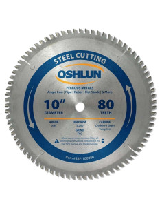 Hoja de Sierra Oshlun SBF-100080 25.4 cm 80 Dientes Carburo