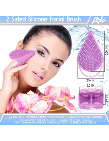 Exfoliador Facial de Silicona Avilana - Doble Cara - Lavanda