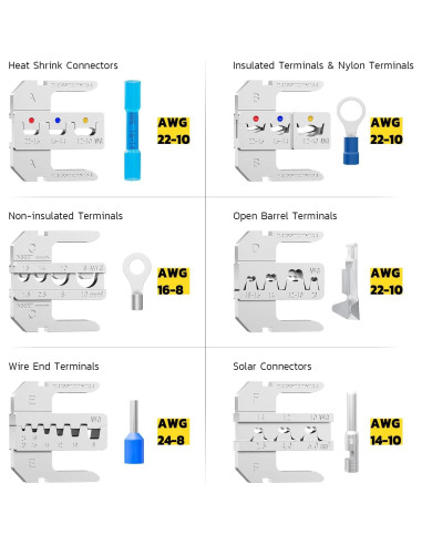 Juego de Herramientas de Crimpado Haisstronica 8PCS Automático