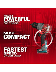 Taladro Driver M12 Fuel Milwaukee 1/2" 12V 400 in-lb 2