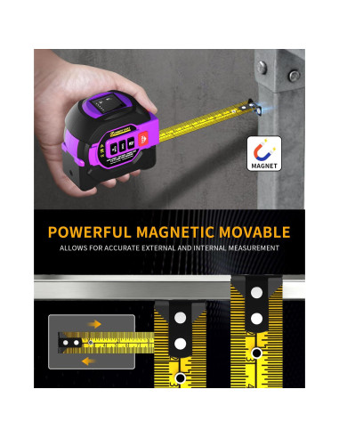 Cinta Métrica Láser Digital 3 en 1 Almighty Tools 60m