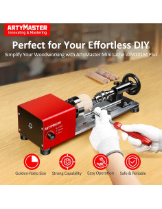 Mini Torno de Madera ArtyMaster WM101A-Plus 96W 24VDC 2