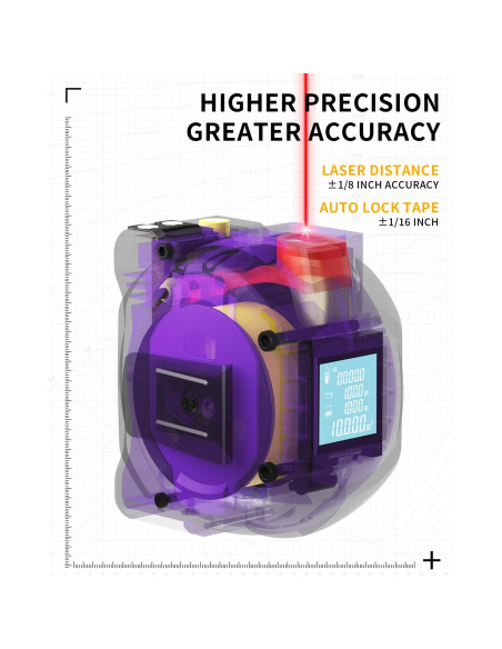 Cinta Métrica Láser Digital 3 en 1 Almighty Tools 60m