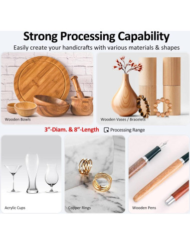 Mini Torno de Madera ArtyMaster WM101A-Plus 96W 24VDC