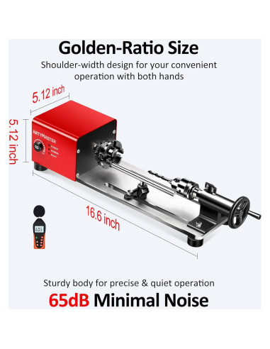 Mini Torno de Madera ArtyMaster WM101A-Plus 96W 24VDC