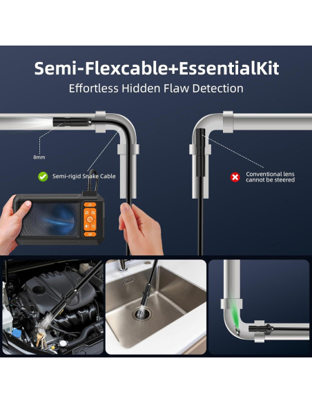 Cámara Endoscópica HD 1080P Leersi P410 con Luz IP67