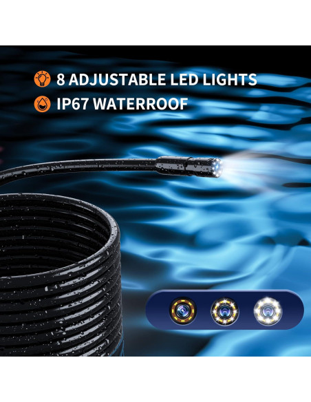 Cámara Endoscópica HD 1080P Leersi P410 con Luz IP67