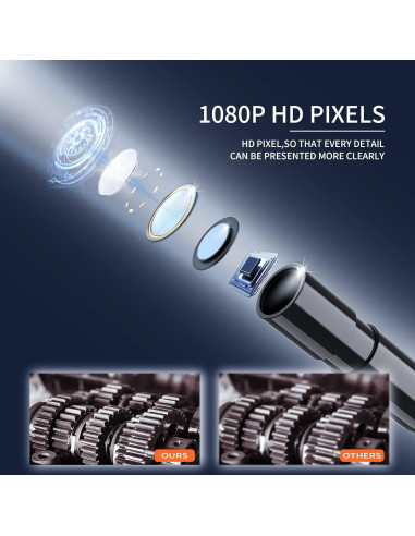 Cámara Endoscópica HD 1080P Leersi P410 con Luz IP67