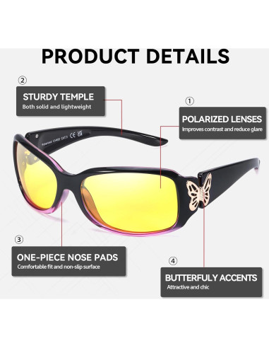 Gafas de Conducción Nocturna SIPHEW Mujeres Lentes Amarillos