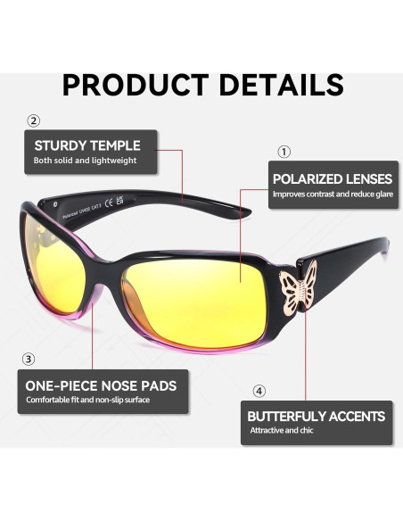 Gafas de Conducción Nocturna SIPHEW Mujeres Lentes Amarillos