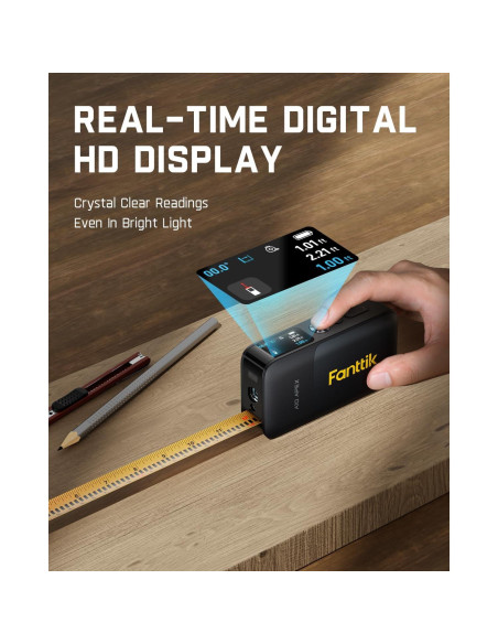 Medidor de Cinta Láser Digital Fanttik A10 Apex 50m 3-en-1