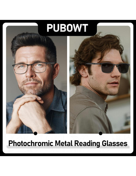 Gafas de lectura fotocromáticas PUBOWT con bloqueo luz azul 2.5D