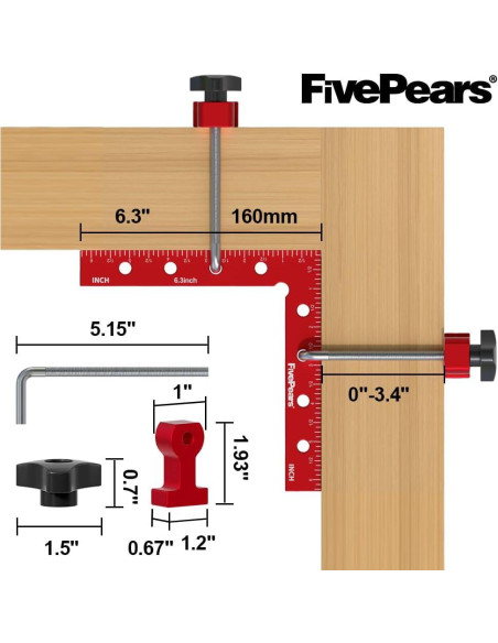 Abrazaderas de Posicionamiento 90 FivePears 16x16cm 2 Pack