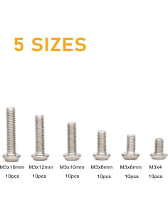 Kit de Tornillos de Seguridad Torx T10 - 60 Pcs M3 Acero Inoxidable 2