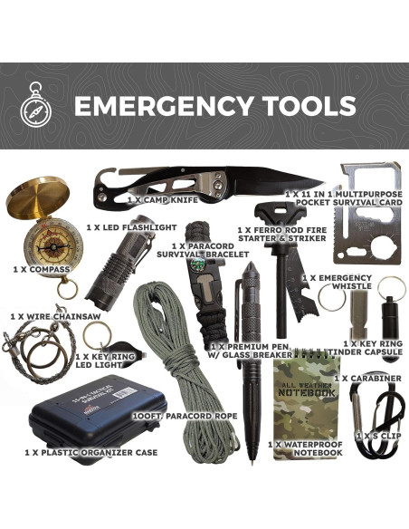 Mochila de Emergencia Sirius Survival 50L - Kit 72 Horas