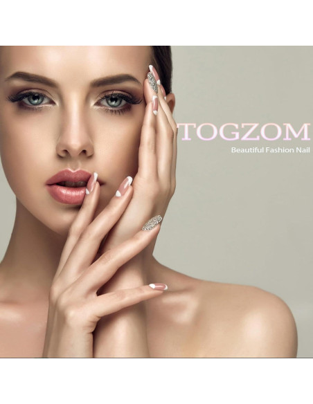 Uñas Postizas Cortas Almendra Moradas con Punta Francesa 24 Pcs