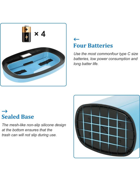 Basurero Automático Bigacc 50L Acero Inoxidable Azul