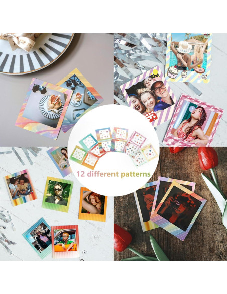 12 Pegatinas de Borde Cuadradas Aisnyho para FujiFilm Instax SQ