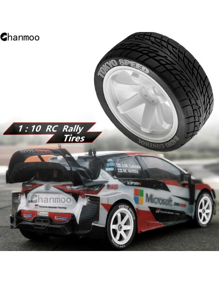Neumáticos RC On Road 1/10 Chanmoo 12mm Hex Rally 4 Pcs