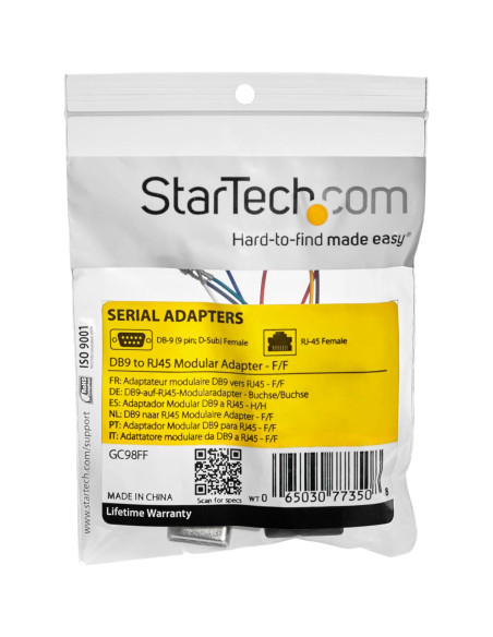 Adaptador Modular DB9 a RJ45 Hembra StarTech GC98FF