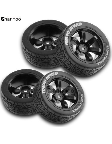 Neumáticos RC On Road 1/10 Chanmoo 12mm Hex Rally 4 Pcs