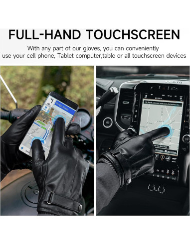 Guantes de Invierno OZERO para Hombre de Cuero Térmicos