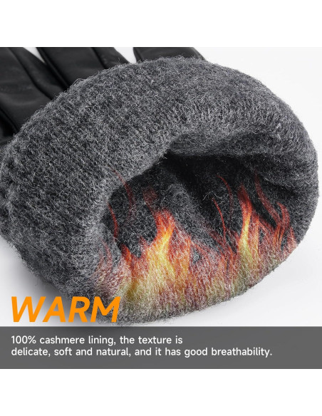 Guantes de Invierno OZERO para Hombre de Cuero Térmicos