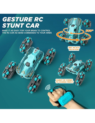 Coche de Acrobacias RC ZMMB 8 Ruedas Control Gestos LED