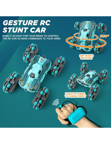 Coche de Acrobacias RC ZMMB 8 Ruedas Control Gestos LED